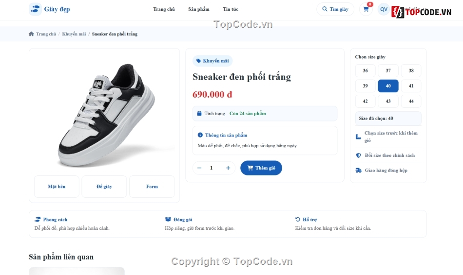 đẹp,Web bán giày  MVC,Website bán hàng đẹp